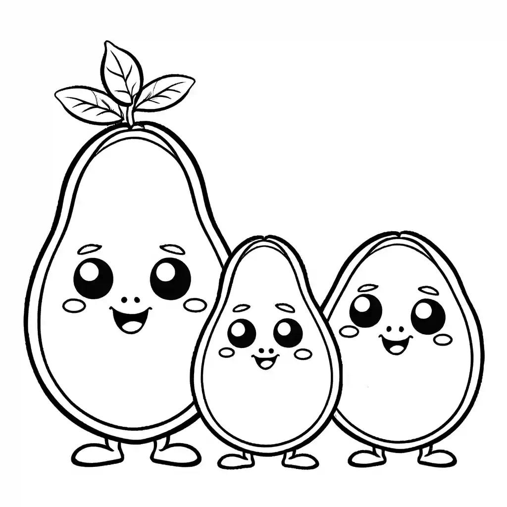 Avocado family coloring page Lulu Pages