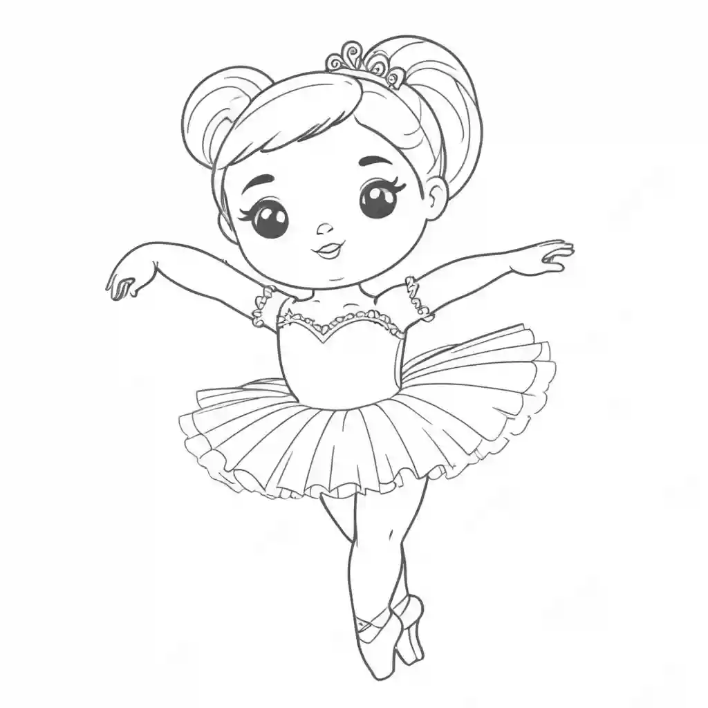 Ballerina Doll Performing Coloring Page Lulu Pages ballerina-doll-performing-coloring-page-lulu-pages