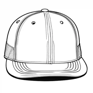 Baseball cap with a curved brim, back view, featuring an adjustable strap, clean lines for coloring.