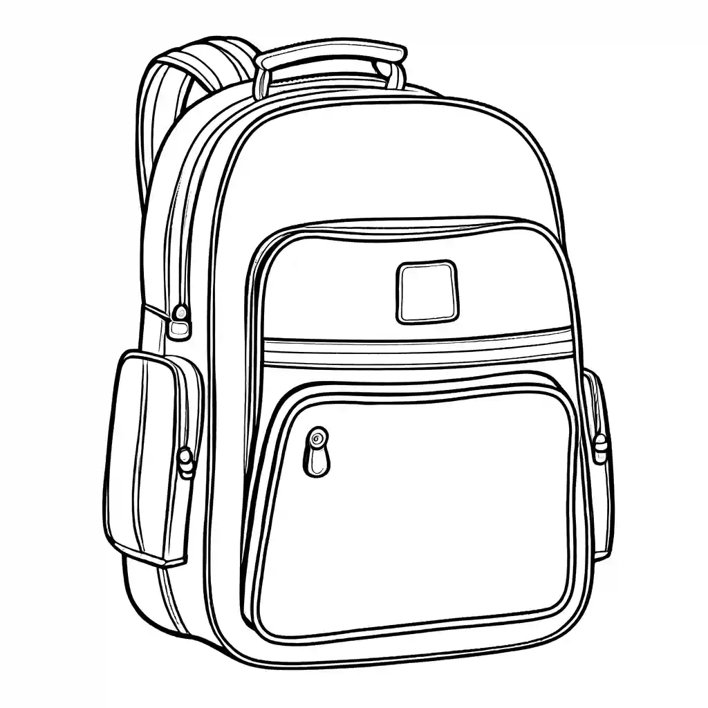 Basic school bag coloring page Lulu Pages