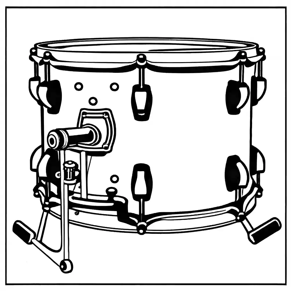 Bass drum with pedal coloring page Lulu Pages