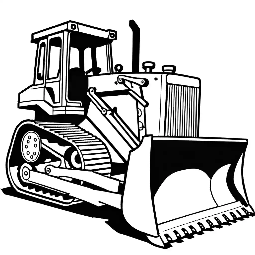 Bulldozer with raised blade coloring page Lulu Pages