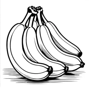 A bunch of bananas, perfect for coloring enthusiasts seeking banana-themed artwork. coloring page