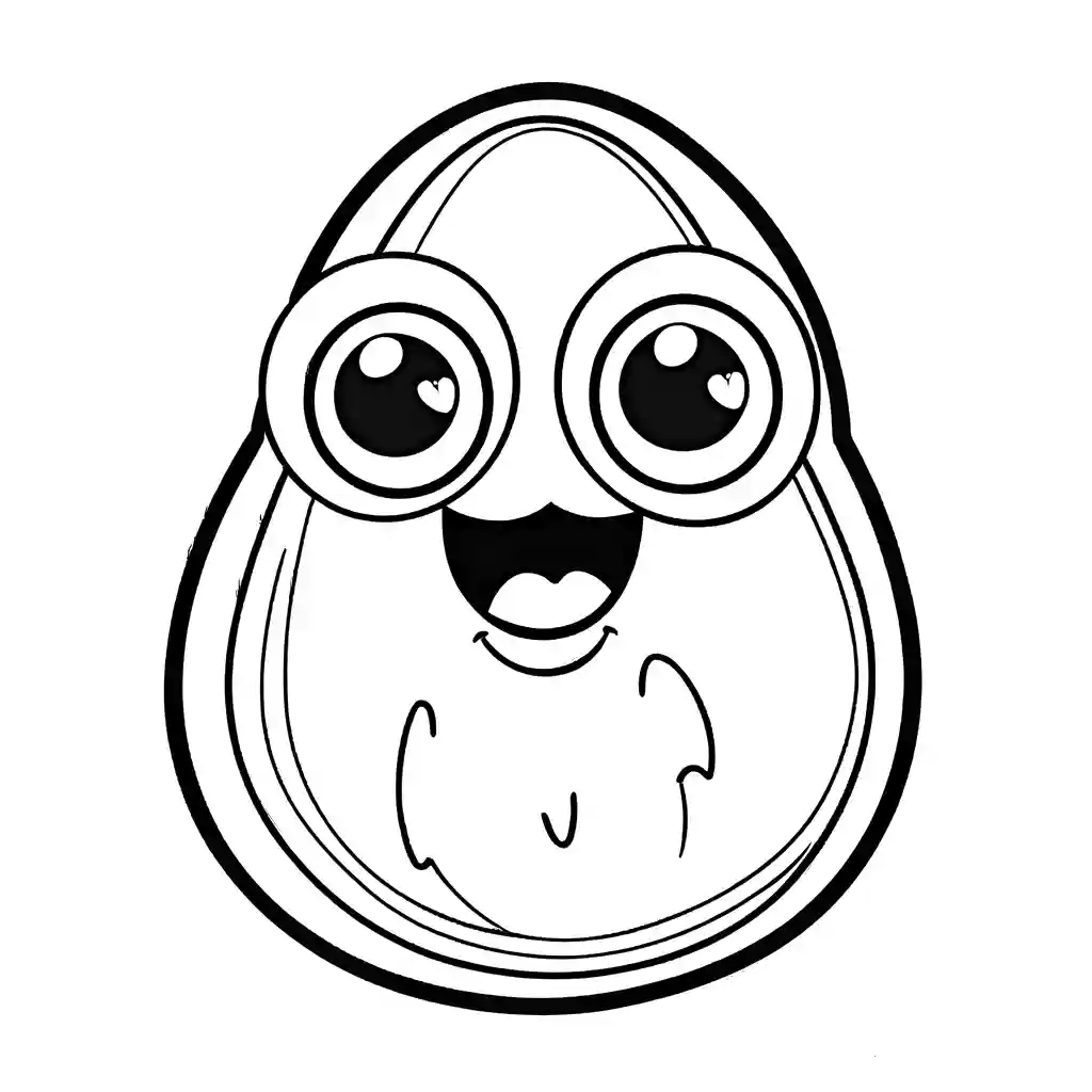 Cartoon avocado character coloring page Lulu Pages