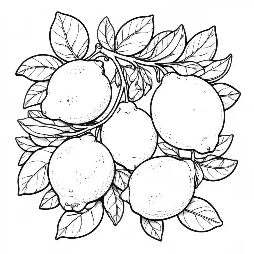 Cluster of lemons coloring page Lulu Pages