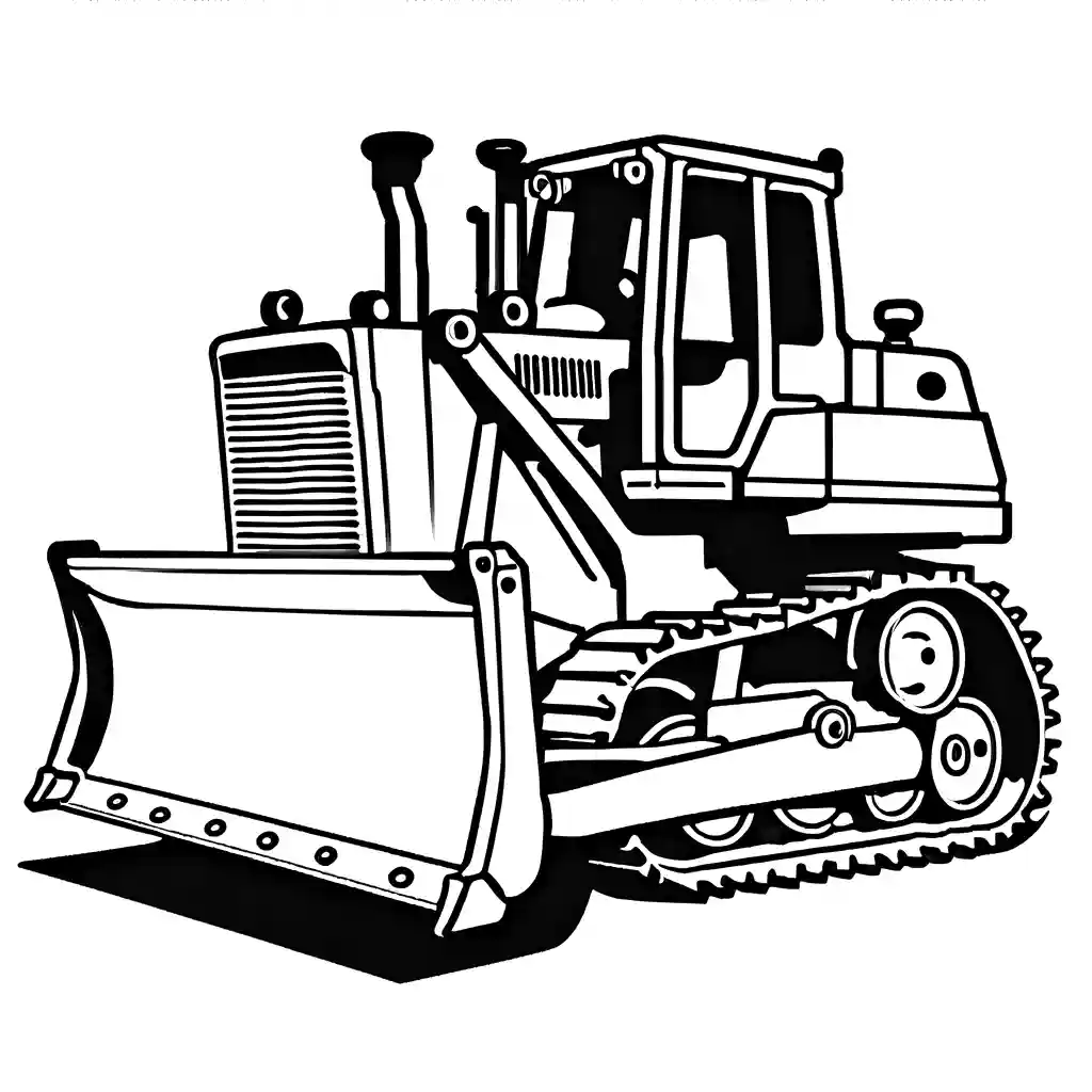 Detailed bulldozer in construction site coloring page Lulu Pages