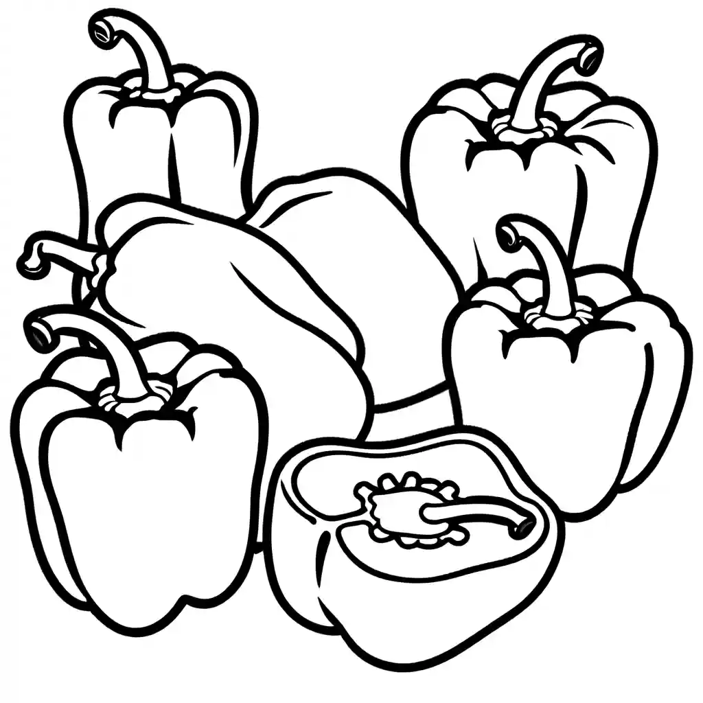 Detailed peppers coloring sheet Lulu Pages