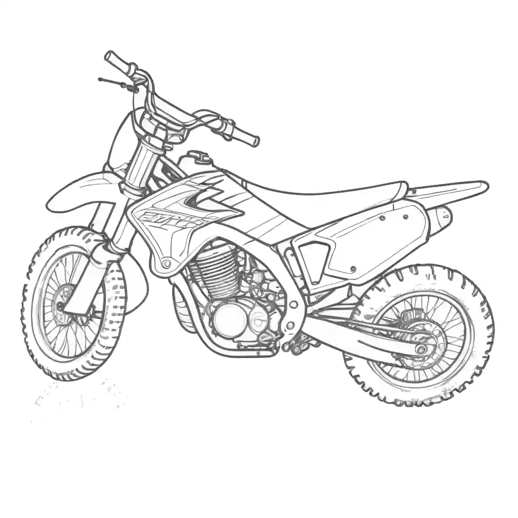 Dirt bike coloring page with rugged tires Lulu Pages