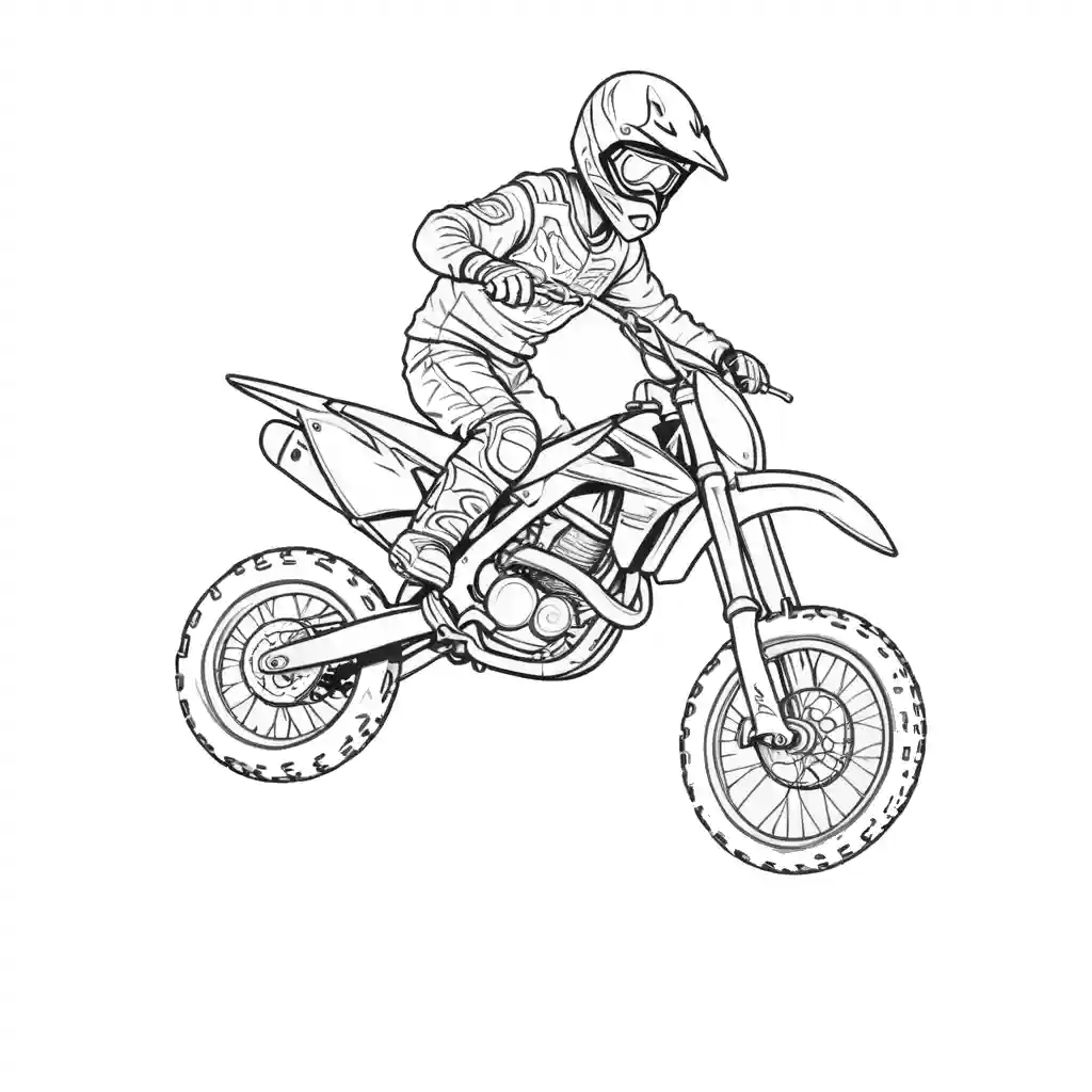 Dirt bike stunt coloring page Lulu Pages