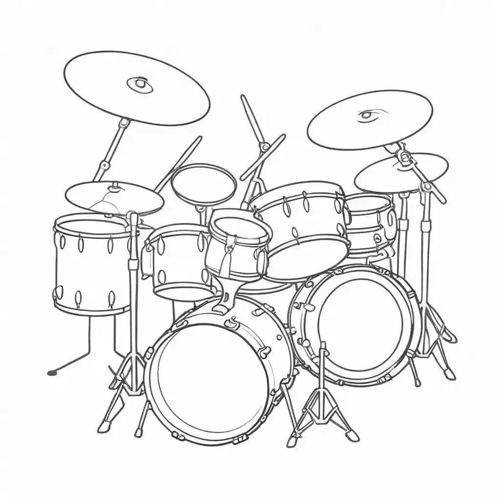 Drum set coloring page Lulu Pages