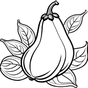 Eggplant Plant Illustrated with Flowers and Leaves coloring page