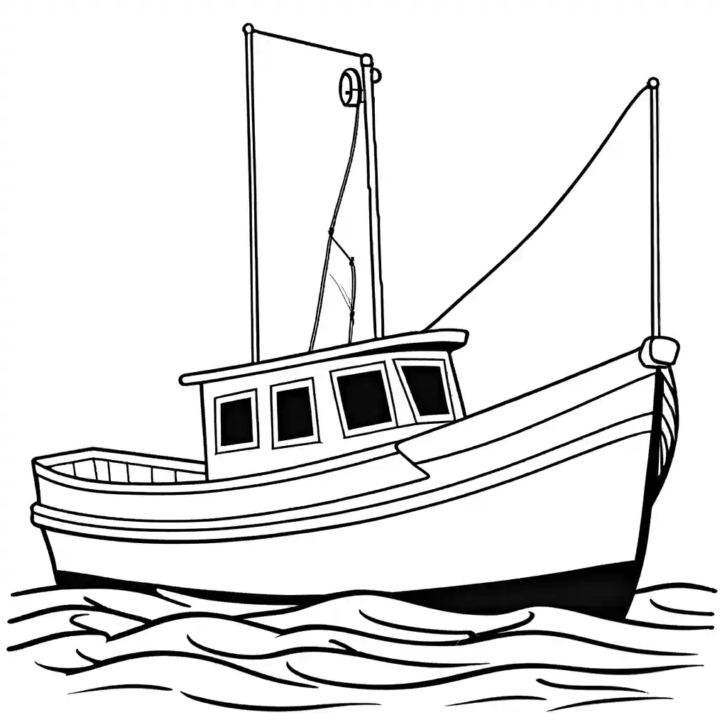 Fishing boat coloring page Lulu Pages