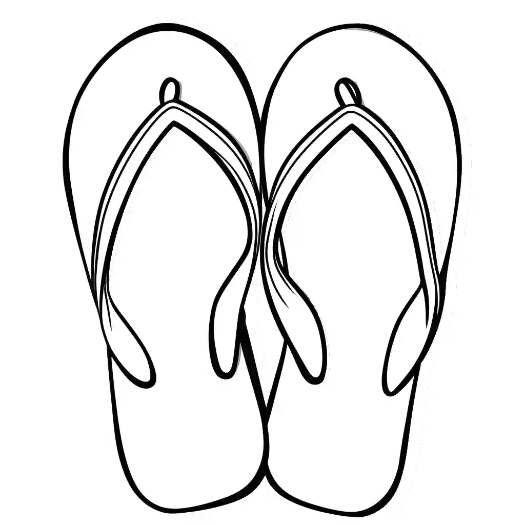 Flip Flops Coloring Page Lulu Pages