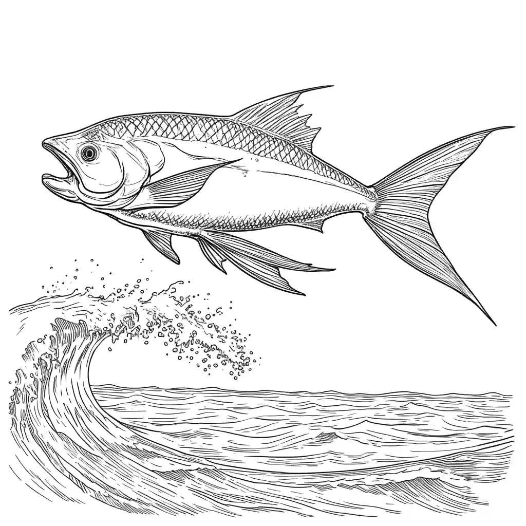 Flying fish coloring page Lulu Pages