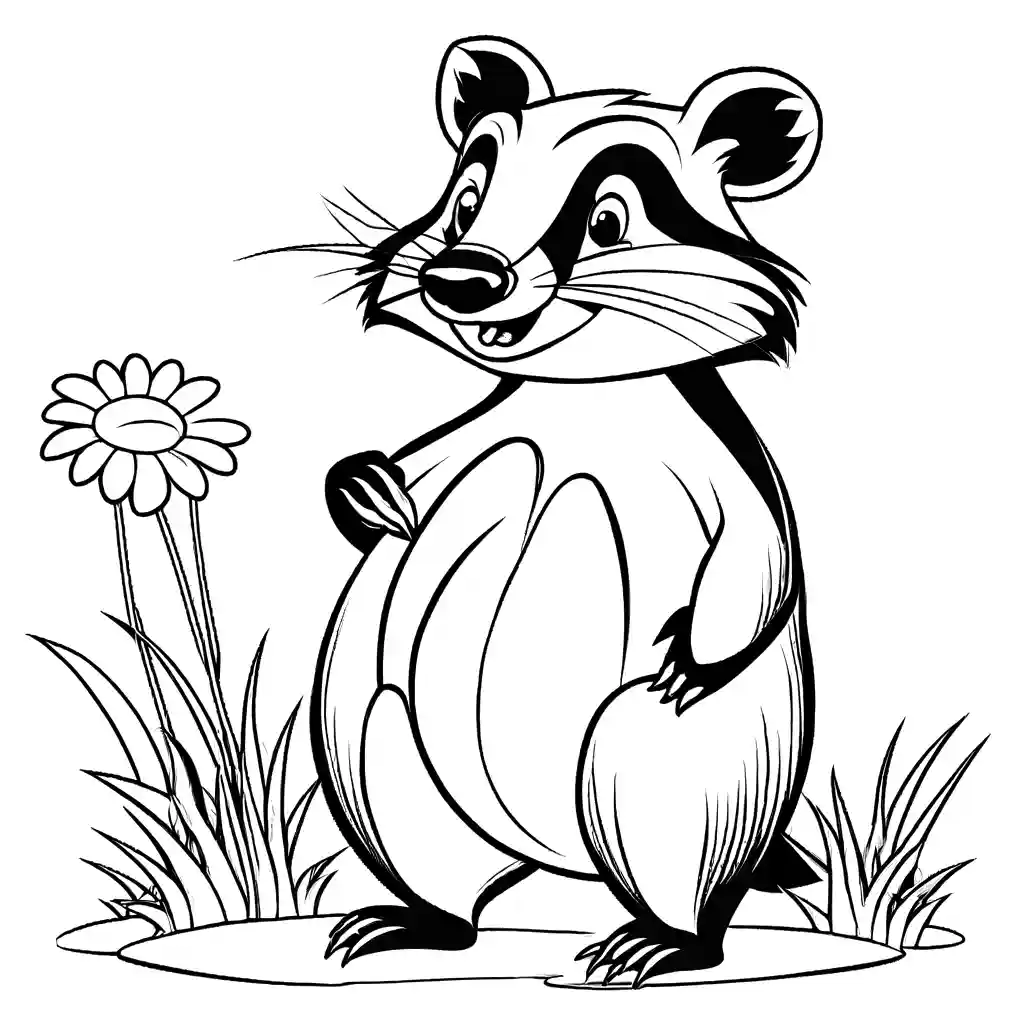 Friendly badger coloring page Lulu Pages