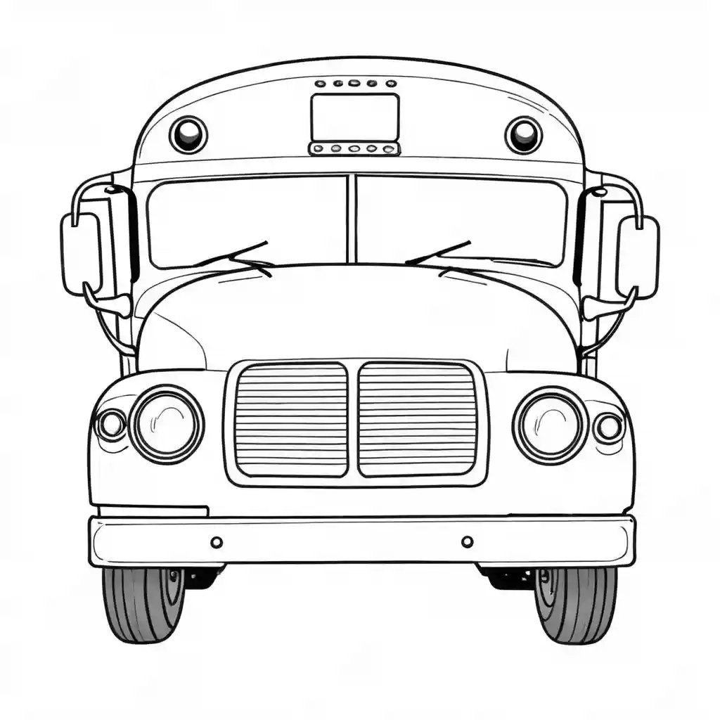 Front view school bus coloring page Lulu Pages