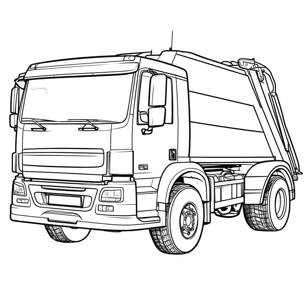 Garbage truck coloring page for kids Lulu Pages