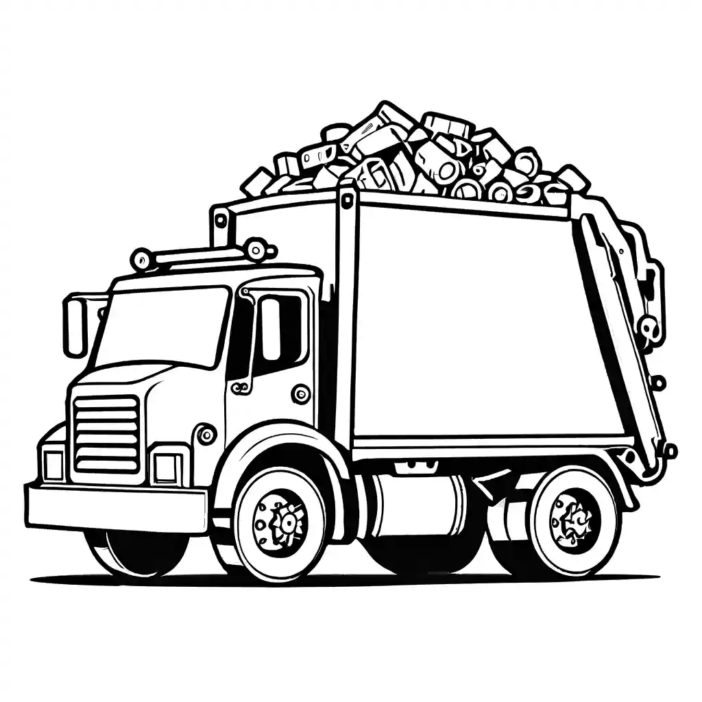 Garbage truck with recycling symbols coloring page Lulu Pages