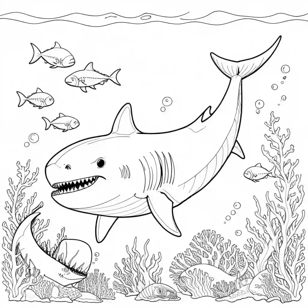 Megalodon coloring page Lulu Pages