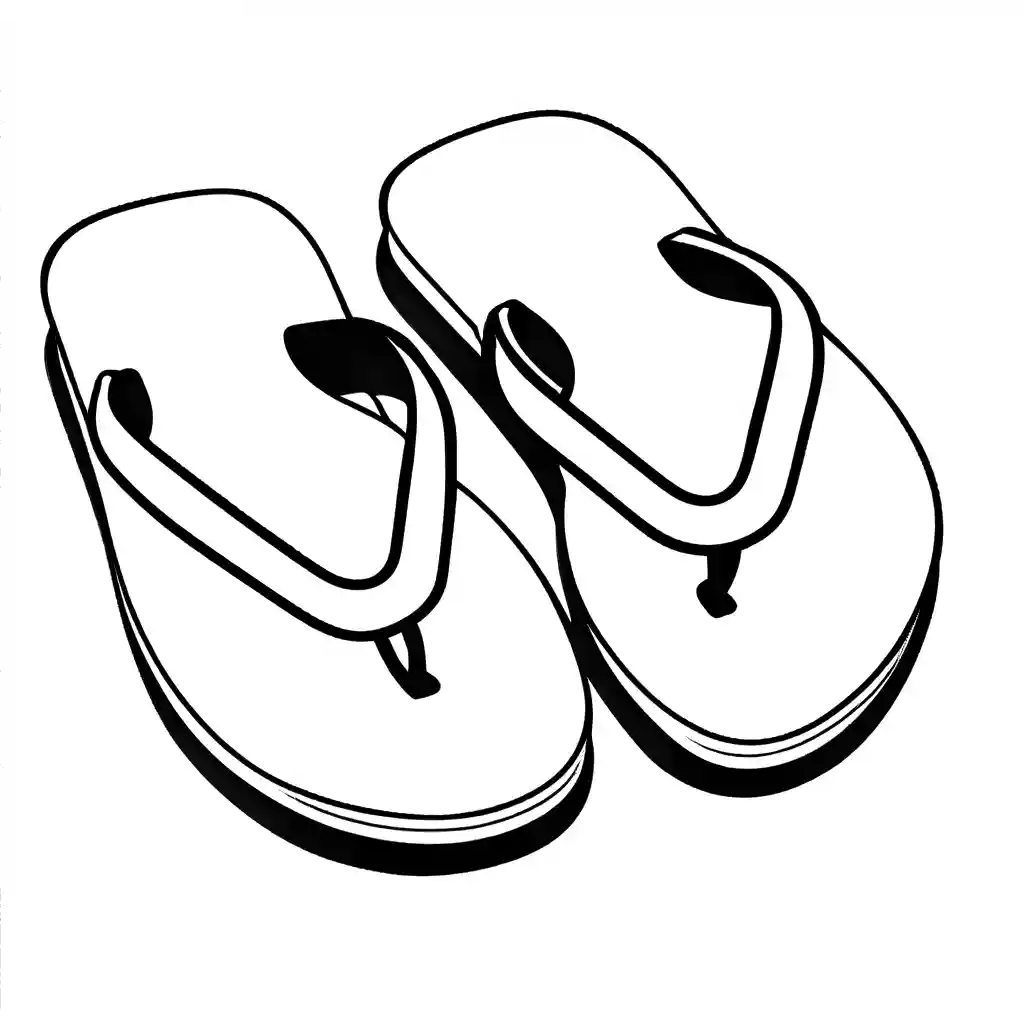 Minimalist flip flops coloring page Lulu Pages