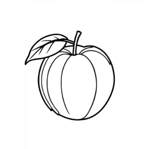 Simple outline of a nectarine, perfect for minimalist coloring.