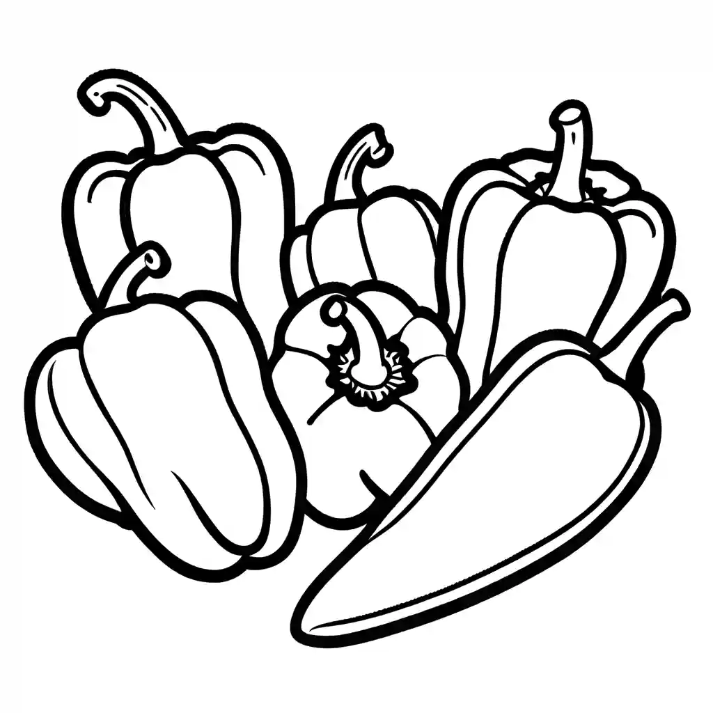 Peppers in a group coloring page Lulu Pages