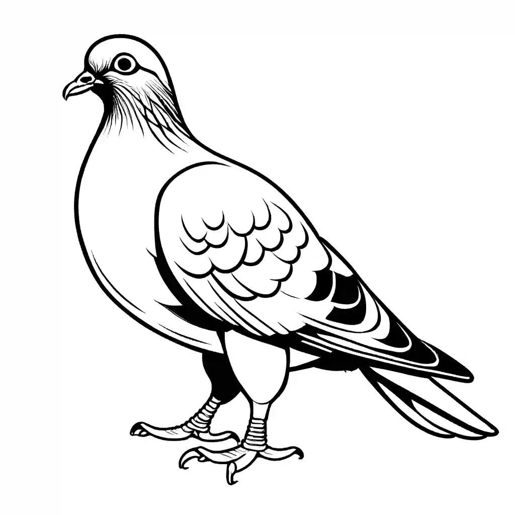 Pigeon standing peacefully on one leg coloring page Lulu Pages