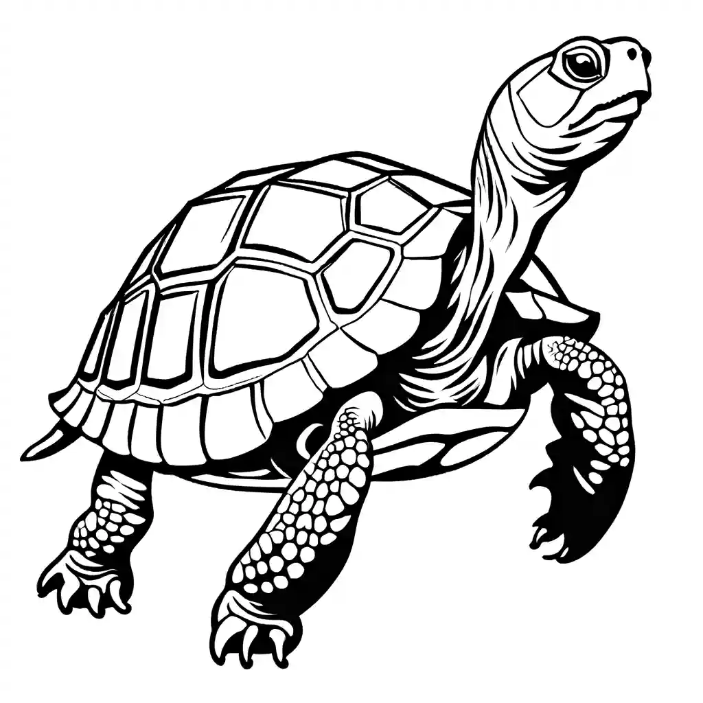 Realistic tortoise coloring page Lulu Pages