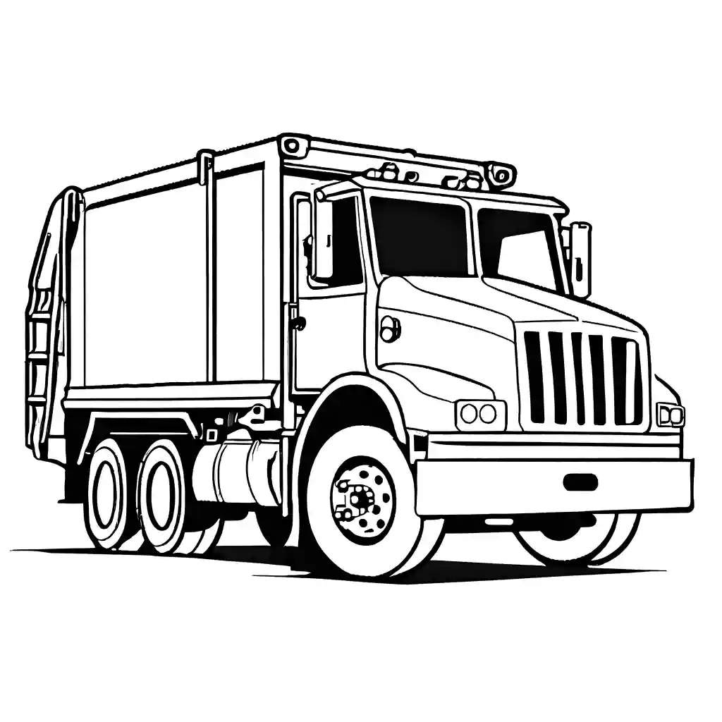 Simple garbage truck coloring page Lulu Pages