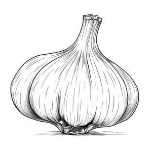 A large and easy-to-color garlic bulb illustration, ideal for coloring activities.