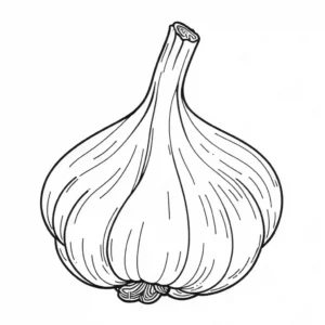 Garlic bulb line art, child-friendly and easy to color. coloring page