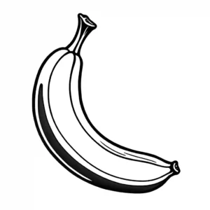 A single banana with clear outlines, ideal for a detailed coloring experience. coloring page