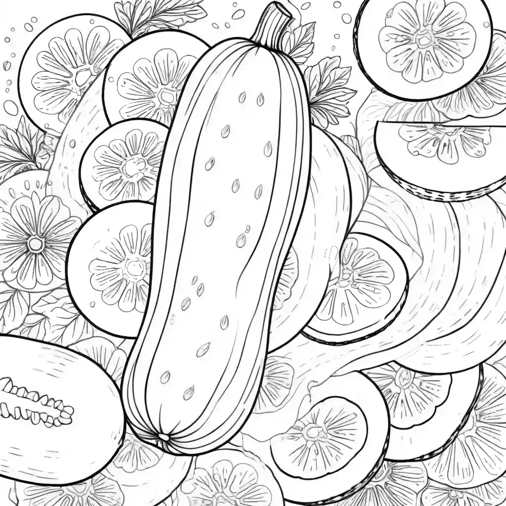 Sliced cucumber coloring page Lulu Pages