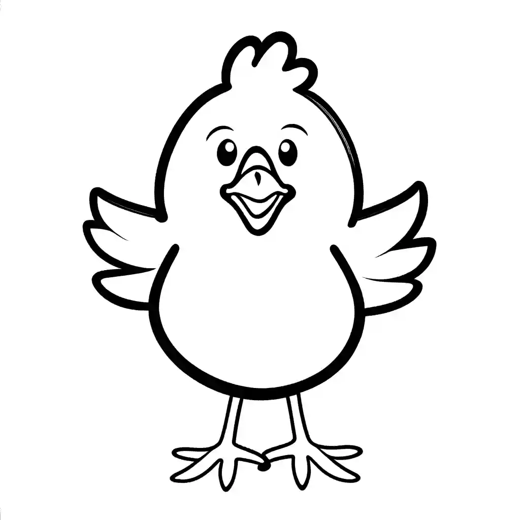 Smiling chicken coloring page Lulu Pages