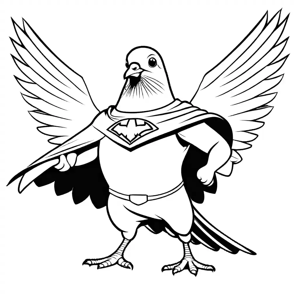 Superhero pigeon coloring page Lulu Pages
