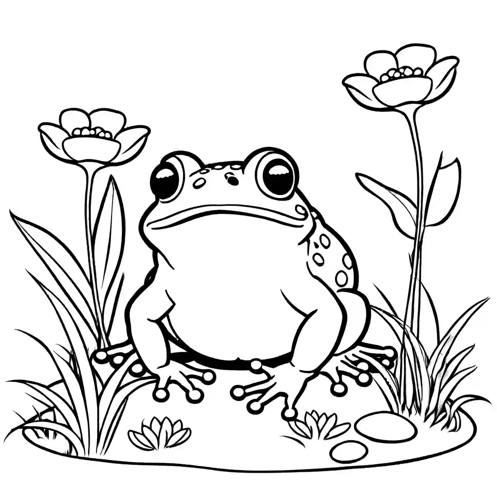 Toad in garden coloring page Lulu Pages