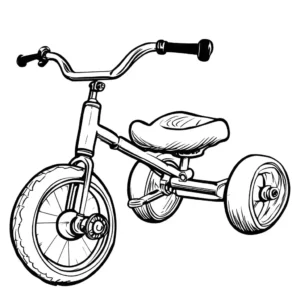 Simple tricycle illustration for coloring. Perfect for children's activities.