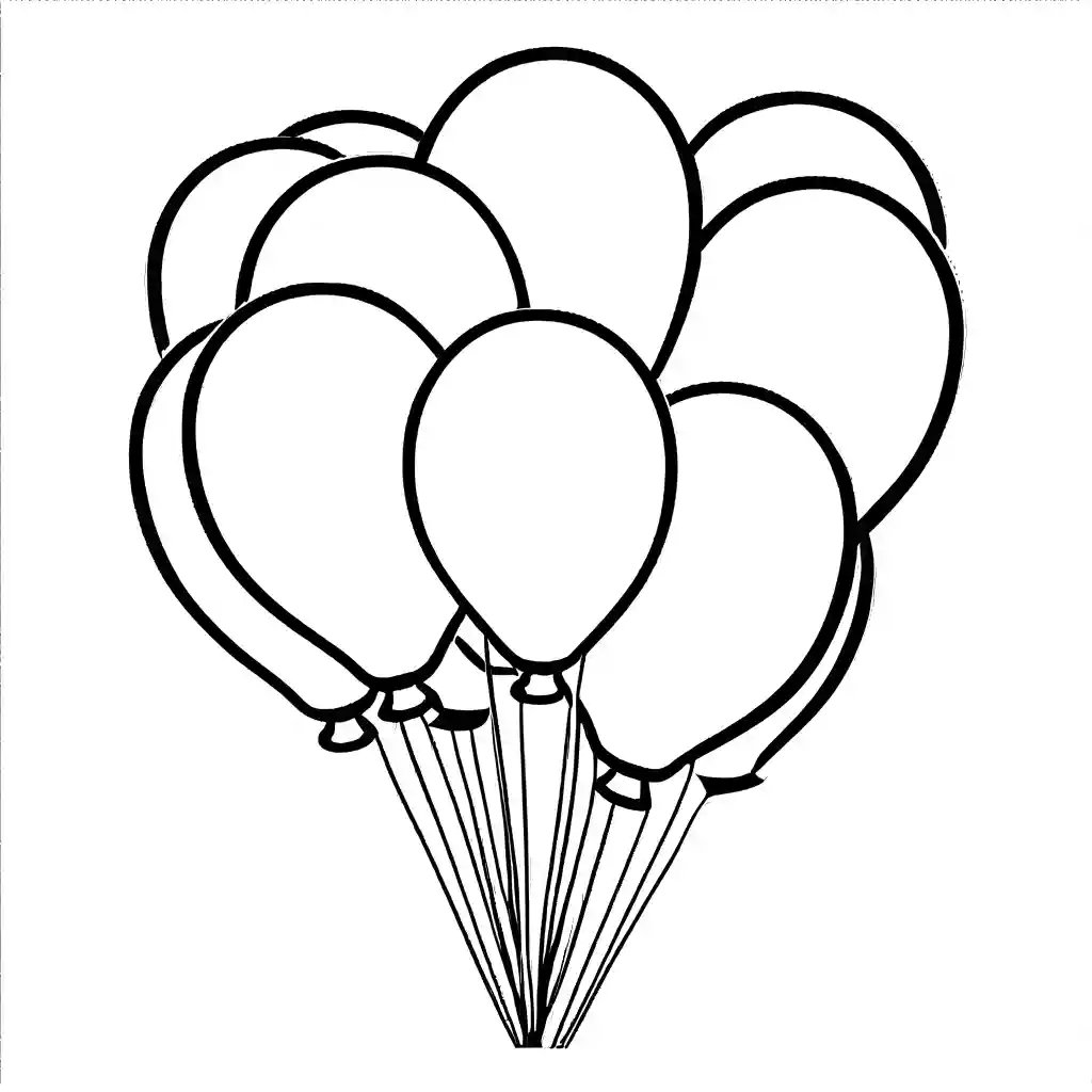 Cluster of party balloons coloring page Lulu Pages