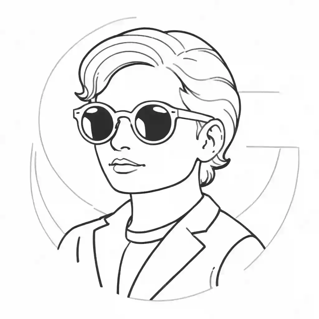 Round Sunglasses Coloring Page Lulu Pages