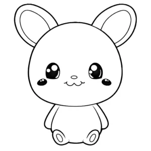 A black and coloring page featuring a Dorami character for a coloring book.