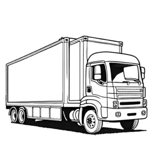 Black and illustration of a squatted truck for coloring book