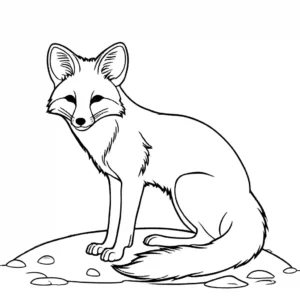 Coloring page featuring a African fox for a coloring book.