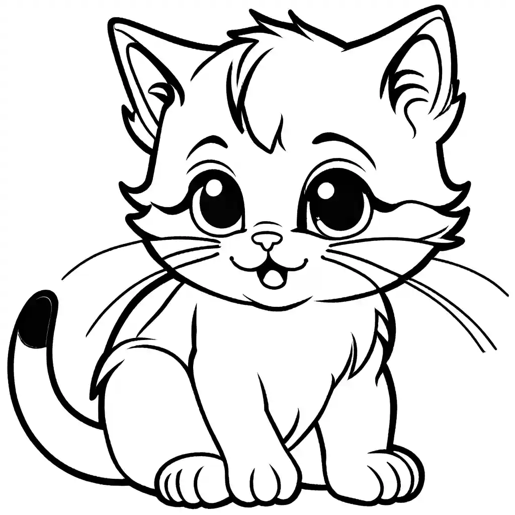 Cute kitten coloring page Lulu Pages