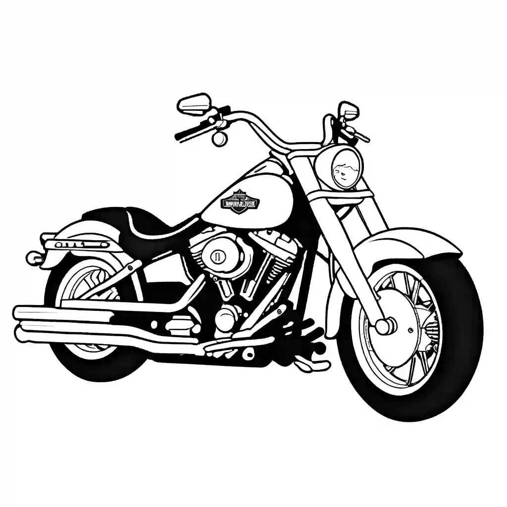 Harley davidson motorcycle coloring page Lulu Pages