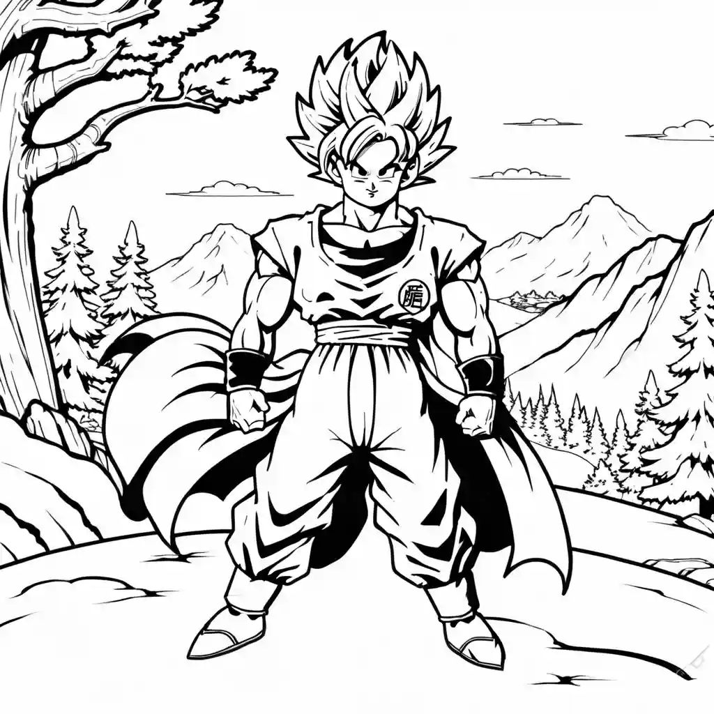 Heroic dragon ball z character with cape coloring page Lulu Pages