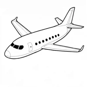 A simple airplane coloring page with closed shapes suitable for online coloring.