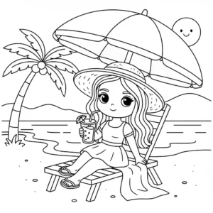 Barbie Beach Day Coloring Page Lulu Pages
