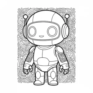 Friendly Robot Waving Free Coloring Page for Kids Lulu Pages