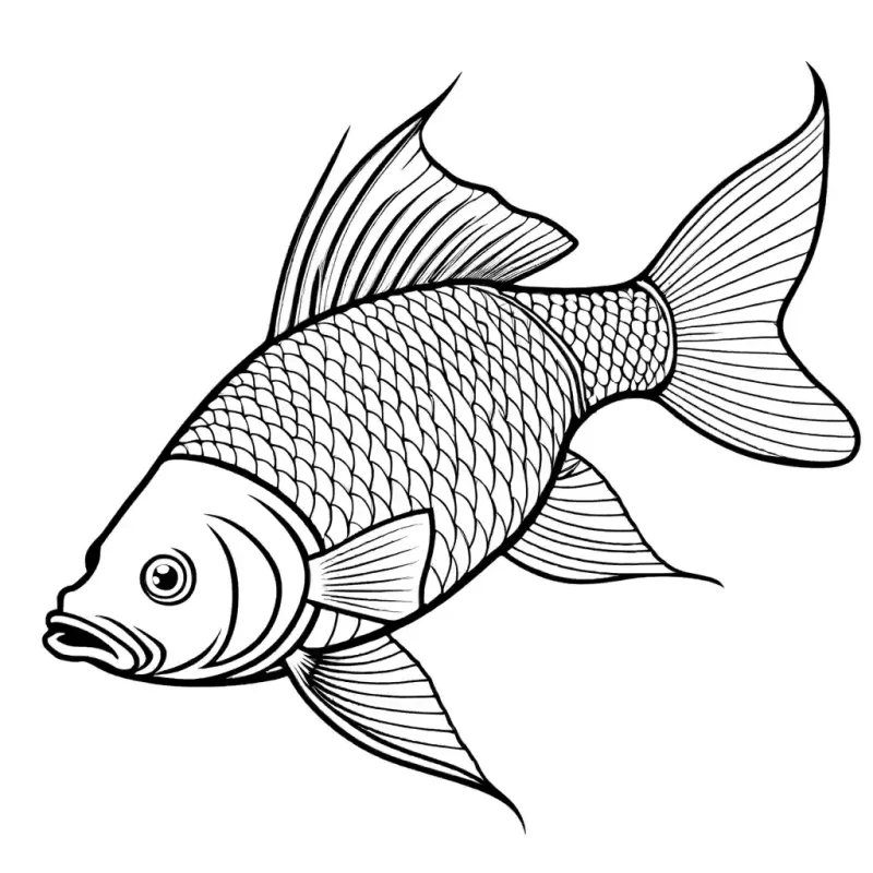 Abstract patterned carp coloring page Lulu Pages