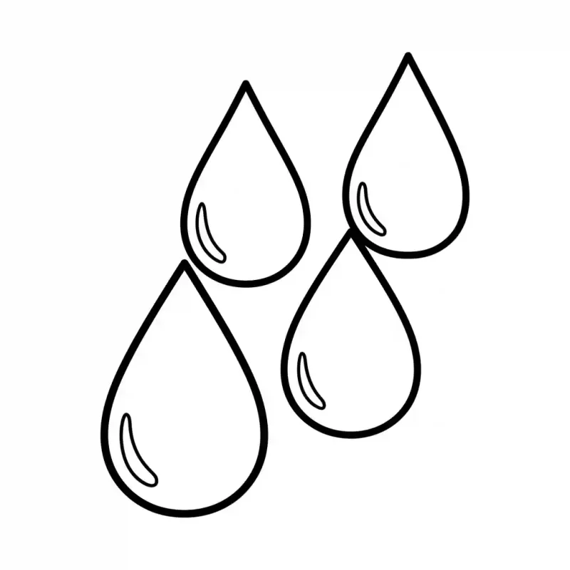 Large Water Drops Line Art Coloring Page Lulu Pages
